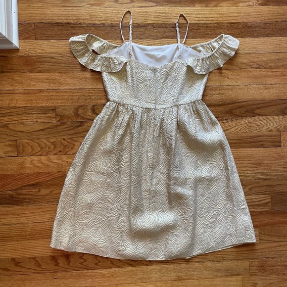 Lilly Pulitzer Gold Kariana Silk Dress Size 4 - Picture 2 of 5